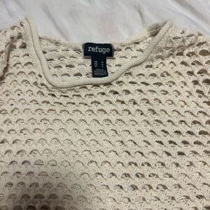 Refuge Open-Knit Cream Sweater